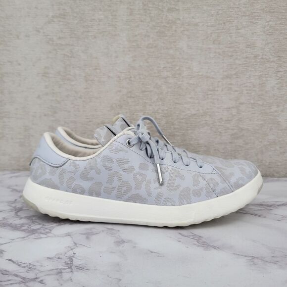 Cole Haan GrandPro Gray Leopard Print Tennis Shoes Sneakers Women's Size 8.5 - Picture 1 of 14